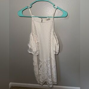 White slit sleeve dress